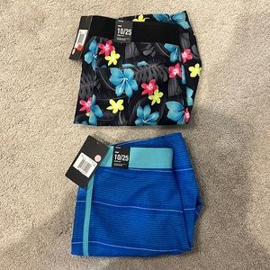 2 pairs of boys Hurley swim shorts